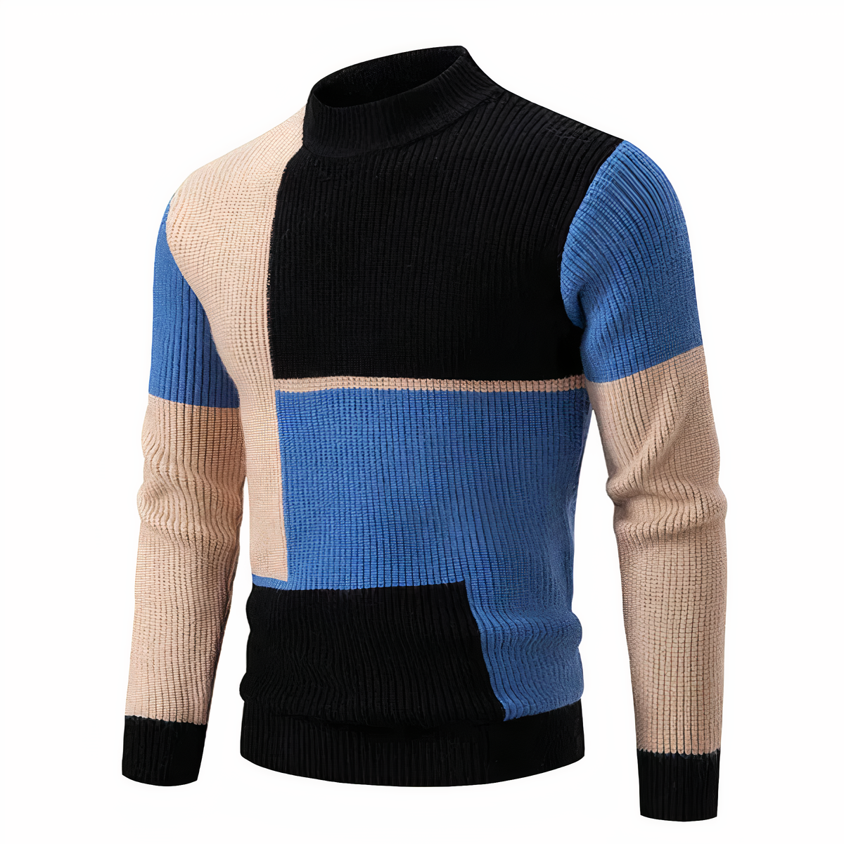 Svend | Patchwork Strikpullover | Stil og Komfort Forenet